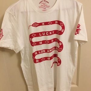 Lucky Brand LA Men’s T-shirt White/Red Large NWT